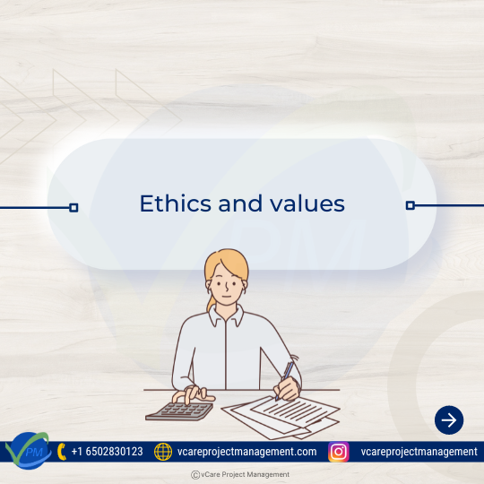 Ethics and values form the foundation of effective project leadership. Leaders uphold integrity, honesty, and respect in their interactions, guiding decisions and actions ethically. By prioritizing fairness, transparency, and accountability, they cultivate trust and credibility within their teams and stakeholders, fostering a positive organizational culture and sustainable project outcomes.