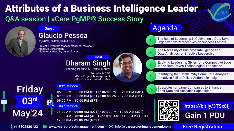 The webinar on Attributes of a Business Intelligence Leader will explore various topics critical for effective leadership in data-driven organizations. It will delve into the role of leadership in fostering a data-driven culture, emphasize the necessity of business intelligence and data analytics, discuss evolving leadership styles for competitiveness, highlight common pitfalls in data analytics initiatives, and offer strategies for large companies to enhance their data and analytics capabilities.