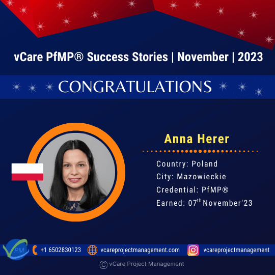 vCare Project Management has made significant contributions to the global portfolio management landscape. We have facilitated the PfMP certification of 140+ individuals across 28 countries. As a trusted training partner, vCare is dedicated to supporting professionals on their certification journey and looks forward to continuing to empower more learners in the future.