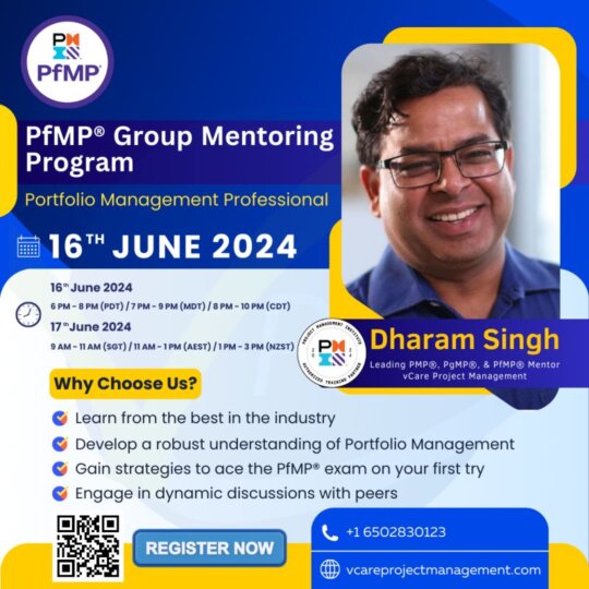 PfMP Certification Online Group Mentoring β Comprehensive training program for portfolio management professionals.