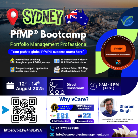PfMP Bootcamp Sydney – 12–14 August 2025 Certification Training with Dharam Singh