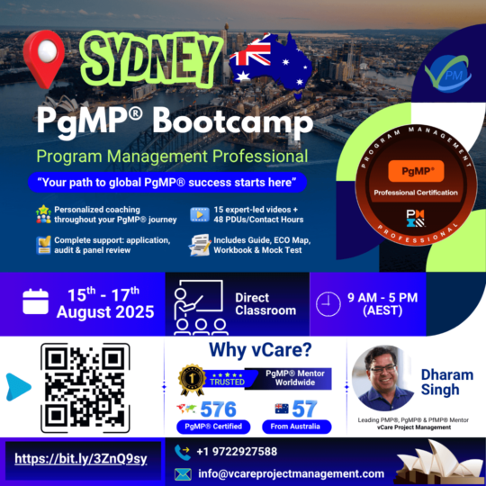 PgMP Bootcamp Sydney 2025 – Elevate Your Program Management Career with vCare